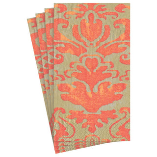 Caspari Palazzo Paper Guest Towel Napkins in Coral - 15 Per Package 7969G