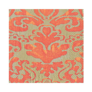 Caspari Palazzo Paper Luncheon Napkins in Coral - 20 Per Package 7969L
