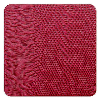 Caspari Square Lizard Coasters in Cranberry - 8 Per Box 880895CC