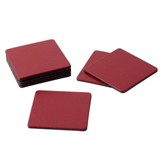 Caspari Square Lizard Coasters in Cranberry - 8 Per Box 880895CC