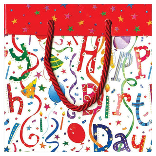 Caspari Happy Birthday Small Square Gift Bag - 1 Each 8823B1.5