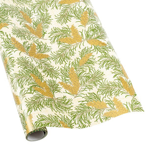 Caspari Pine Branches Natural Gift Wrapping Paper - 30" x 8' Roll 96180RC