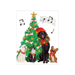 Caspari Caroling Pets Gift Enclosure Cards - 4 Mini Cards & 4 Envelopes 9795ENC