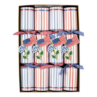 Caspari Flags and Hydrangeas Celebration Crackers - 8 Per Box CK140.10