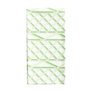 Caspari Trellis Cotton Dinner Napkins in Green & White - Set of 4 FTN011B