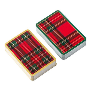 Caspari Plaid Bridge Gift Set - 2 Playing Card Decks & 2 Score Pads GS108