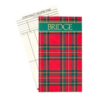 Caspari Plaid Bridge Gift Set - 2 Playing Card Decks & 2 Score Pads GS108
