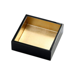 Caspari Lacquer Cocktail Napkin Holder in Black & Gold - 1 Each HC13