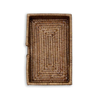 Caspari Rattan Guest Towel Napkin Holder in Dark Natural - 1 Each HG01