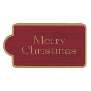 Caspari Merry Christmas Hanging Gift Tags - 4 Tags with Gold Cord HT008