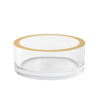 Caspari Acrylic Wine Bottle Coaster in Clear with Gold Rim - 1 Each HWC600