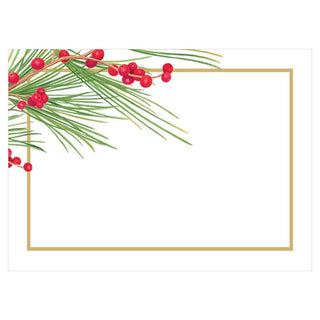 Caspari Berries and Pine Self-Adhesive Labels - 12 Per Package LTAG107