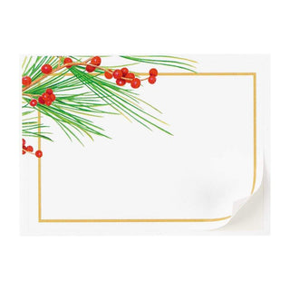 Caspari Berries and Pine Self-Adhesive Labels - 12 Per Package LTAG107