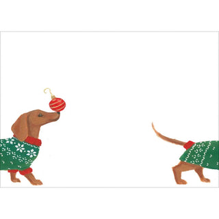 Caspari Christmas Dachshund Self-Adhesive Labels - 12 Per Package LTAG127