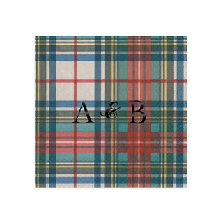 Personalization by Caspari Personalized Double Initial Dress Stewart Tartan Cocktail Napkins PG_2INITIAL_DSTARTAN_COCKTAIL