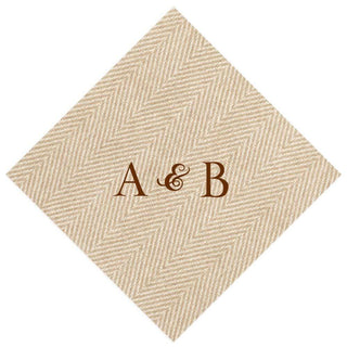 Personalization by Caspari Personalized Double Initial Jute Cocktail Napkins PG_2INITIAL_JUTE_COCKTAIL