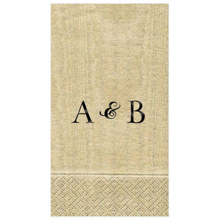 Personalization by Caspari Personalized Double Initial Moiré Guest Towel Napkins PG_2INITIAL_MOIRE_GUEST