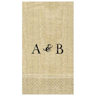 Personalization by Caspari Personalized Double Initial Moiré Guest Towel Napkins PG_2INITIAL_MOIRE_GUEST