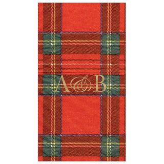 Personalization by Caspari Personalized Double Initial Royal Plaid Guest Towel Napkins PG_2INITIAL_RPLAID_GUEST