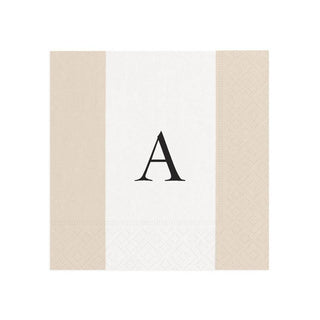 Personalization by Caspari Personalized Single Initial Bandol Stripe Cocktail Napkins PG_INITIAL_BANDOL_COCKTAIL