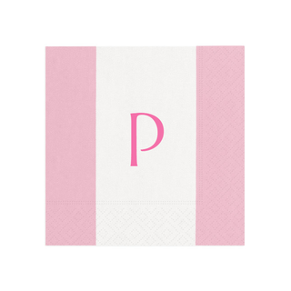 Personalization by Caspari Personalized Single Initial Bandol Stripe Cocktail Napkins PG_INITIAL_BANDOL_COCKTAIL