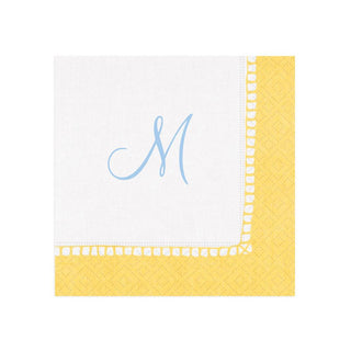 Personalization by Caspari Personalized Single Initial Linen Border Cocktail Napkins PG_INITIAL_LINBORDER_COCKTAIL
