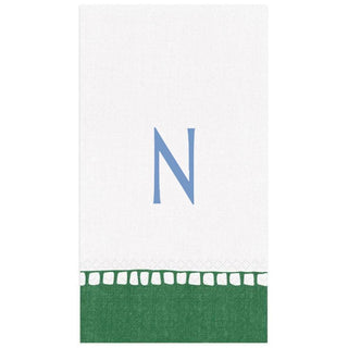 Personalization by Caspari Personalized Single Initial Linen Border Guest Towel Napkins PG_INITIAL_LINBORDER_GUEST