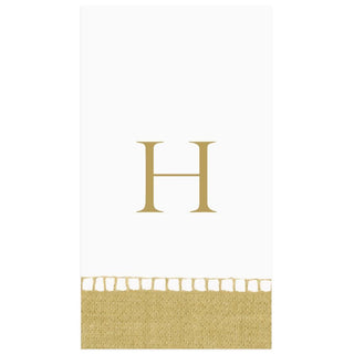 Personalization by Caspari Personalized Single Initial Linen Border Guest Towel Napkins PG_INITIAL_LINBORDER_GUEST