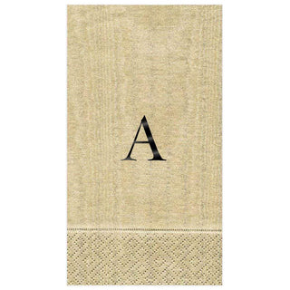 Personalization by Caspari Personalized Single Initial Moiré Guest Towel Napkins PG_INITIAL_MOIRE_GUEST