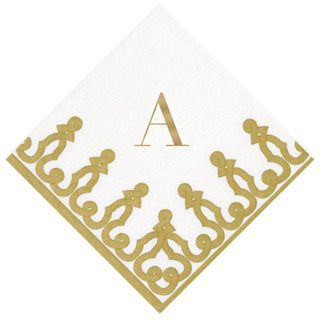 Personalization by Caspari Personalized Single Initial Passementerie Cocktail Napkins PG_INITIAL_PASS_PL_COCKTAIL