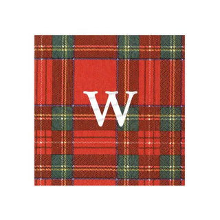 Personalization by Caspari Personalized Single Initial Royal Plaid Cocktail Napkins PG_INITIAL_RPLAID_COCKTAIL