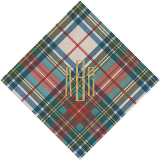 Personalization by Caspari Personalized Monogram Dress Stewart Tartan Cocktail Napkins PG_MONO_DSTARTAN_COCKTAIL