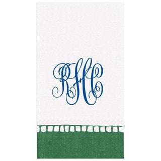 Personalization by Caspari Personalized Monogram Linen Border Guest Towel Napkins PG_MONO_LINBORDER_GUEST