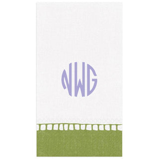 Personalization by Caspari Personalized Monogram Linen Border Guest Towel Napkins PG_MONO_LINBORDER_GUEST