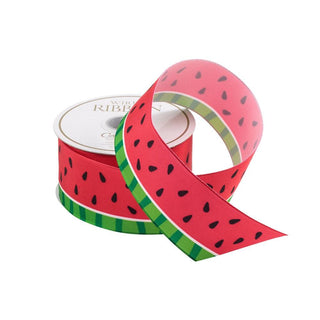 Caspari Watermelon Patterned Wired Ribbon - 7 Yard Spool R933