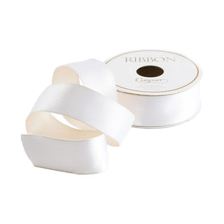 Caspari White & Ivory Reversible Satin Wired Ribbon - 10 Yard Spool R948