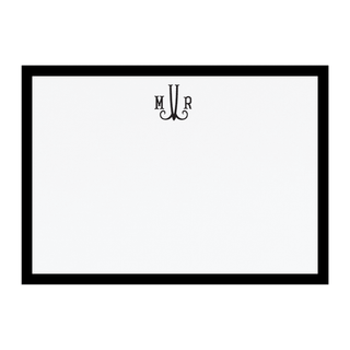 Personalization by Caspari Simple Border Personalized Monogram Correspondence Cards SIMPLEBORDERBEIGE_CARD