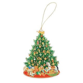 Caspari Oh Christmas Tree Decorative Die-Cut Gift Tag - 4 Per Package TAG9664