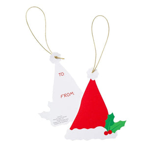 Caspari Santa Hat Die-Cut Gift Tags - 4 Per Package TAG9752