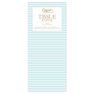 Caspari Mini Stripe Tissue Paper in Robin's Egg - 4 Sheets Included TIS068