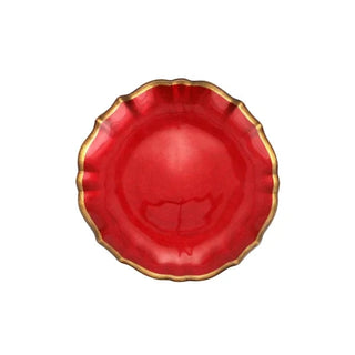 Vietri Baroque Glass Salad Plate in Red 10003