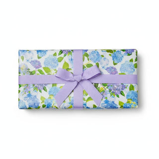 Caspari Hydrangeas And Porcelain Roll Wrap 30 Inch X 8Ft-2 Inch Core 10016RC