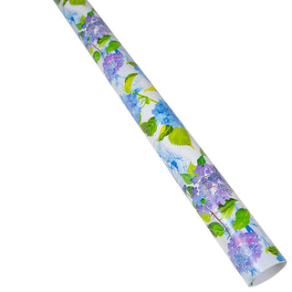 Caspari Hydrangeas And Porcelain Roll Wrap 30 Inch X 8Ft-2 Inch Core 10016RC