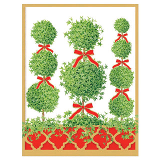 Caspari Topiaries Boxed Christmas Cards - 16 Christmas Cards & 16 Envelopes 100218