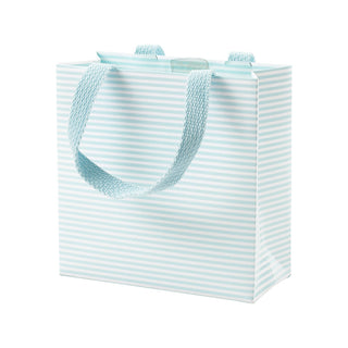 Caspari Mini Stripe Robin's Egg Gift Bag Sm Sq. 5 3/4X2 1/2 X 5 3/4 100220B1.5
