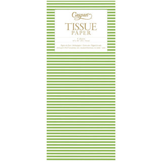 Caspari Mini Stripe Green Tissue Pack - 4 Sheets 100221TIS