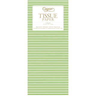 Caspari Mini Stripe Green Tissue Pkg 4 Sheets 100221TIS