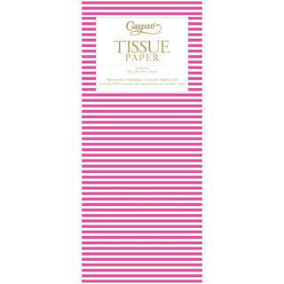 Caspari Mini Stripe Fuchsia Tissue Pkg 4 Sheets 100223TIS