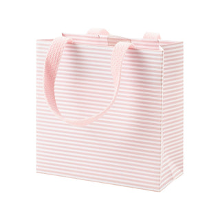 Caspari Mini Stripe Blush Small Square Gift Bag - 5 3/4" x 2 1/2" x 5 3/4" 10022B1.5