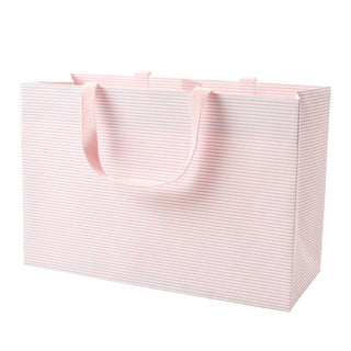 Caspari Mini Stripe Blush Extra Large Gift Bag - 15" x 10" x 6" 10022B5